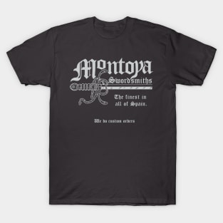 Montoya Sword Company (English version, silvery text) T-Shirt